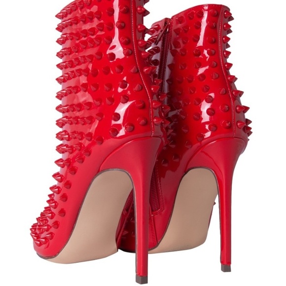 Size 10 Available. Red Studded Booties. - Picture 6 of 8